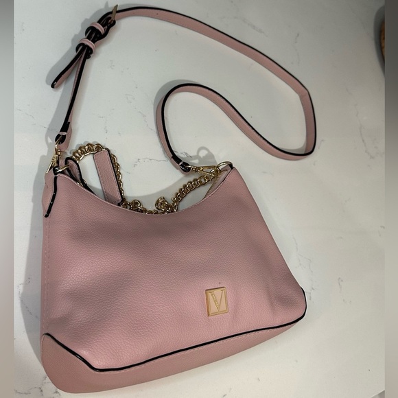 Victoria's Secret Rose Pink and Gold Shoulder Bag with Crescent Silhouette - Picture 3 of 15